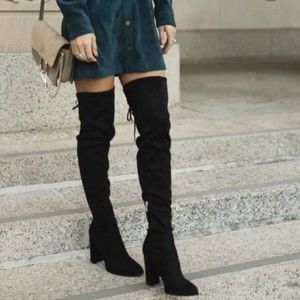 Marc Fisher Vany Faux Black Suede Over The Knee Boots Size 6 (Read Description!)
